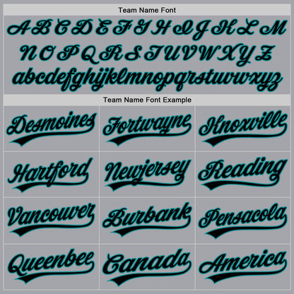 Custom Gray Black-Teal Authentic Baseball Jersey - Sky-Custom