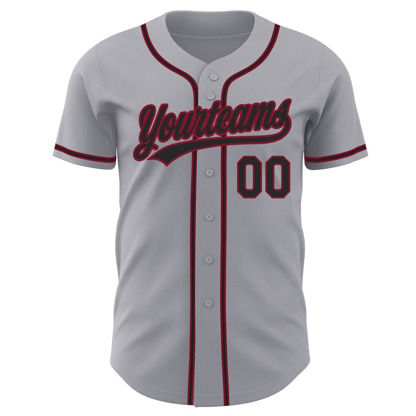 Custom Gray Black-Crimson Authentic Baseball Jersey - Sky-Custom