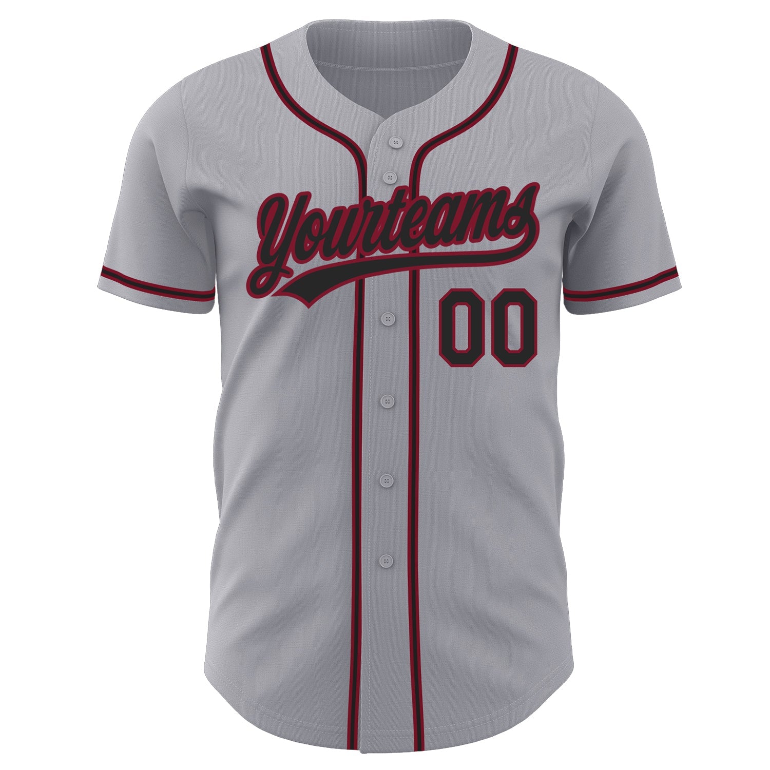 Custom Gray Black-Crimson Authentic Baseball Jersey - Sky-Custom