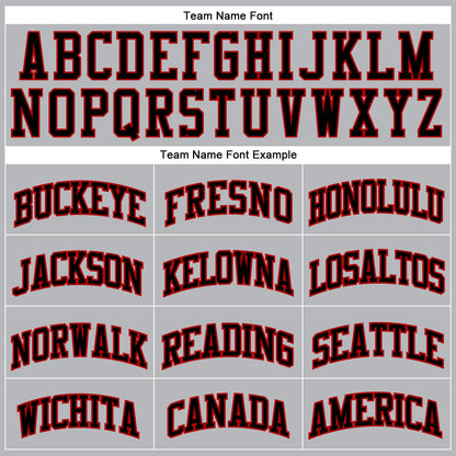 Custom Gray Black Pinstripe Black-Red Authentic Basketball Jersey - Sky-Custom