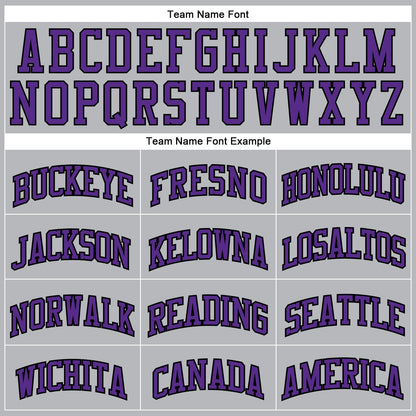 Custom Gray Black Pinstripe Purple Authentic Basketball Jersey - Sky-Custom