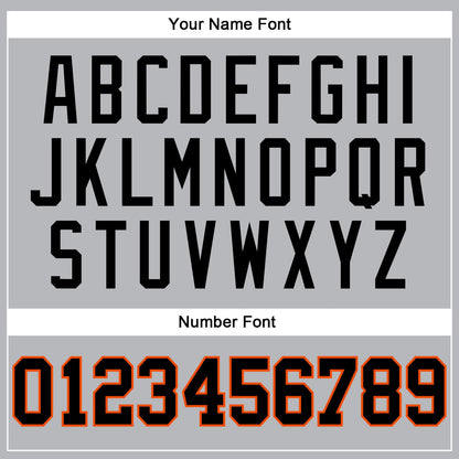 Custom Gray Black Pinstripe Black-Orange Authentic Basketball Jersey - Sky-Custom