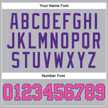 Custom Gray Black Pinstripe Pink-Purple Authentic Basketball Jersey - Sky-Custom