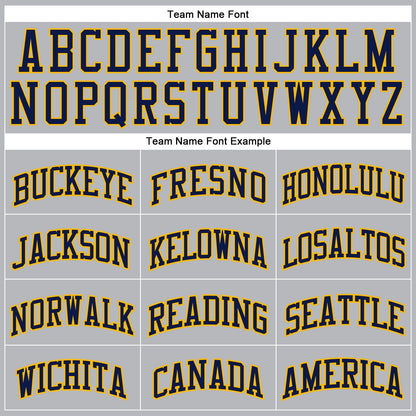 Custom Gray Navy Pinstripe Navy-Gold Authentic Basketball Jersey - Sky-Custom