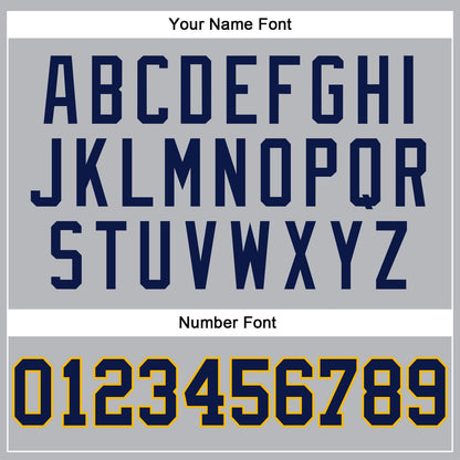 Custom Gray Navy Pinstripe Navy-Gold Authentic Basketball Jersey - Sky-Custom