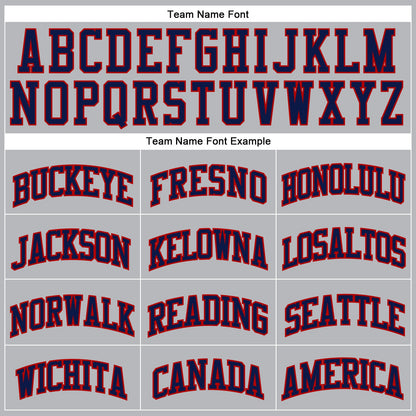 Custom Gray Navy Pinstripe Navy-Red Authentic Basketball Jersey - Sky-Custom