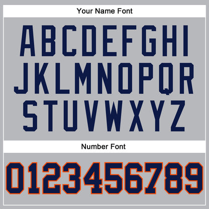 Custom Gray Navy Pinstripe Navy-Orange Authentic Basketball Jersey - Sky-Custom