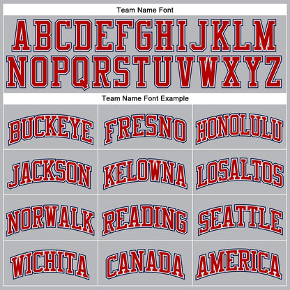 Custom Gray Navy Pinstripe Red-White Authentic Basketball Jersey - Sky-Custom