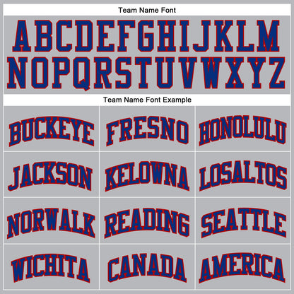 Custom Gray Royal Pinstripe Royal-Red Authentic Basketball Jersey - Sky-Custom