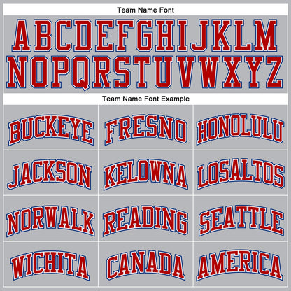 Custom Gray Royal Pinstripe Red-White Authentic Basketball Jersey - Sky-Custom