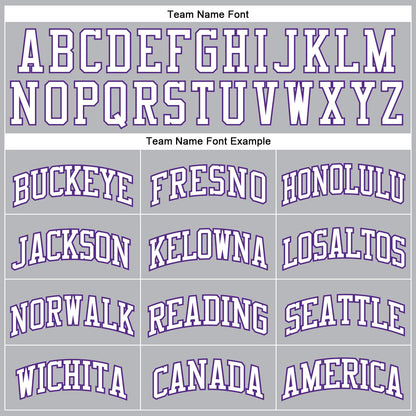Custom Gray White-Purple Authentic Throwback Basketball Jersey - Sky-Custom