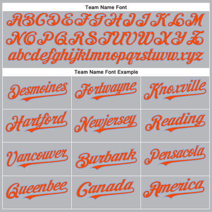 Custom Gray Orange-Light Blue Authentic Baseball Jersey - Sky-Custom