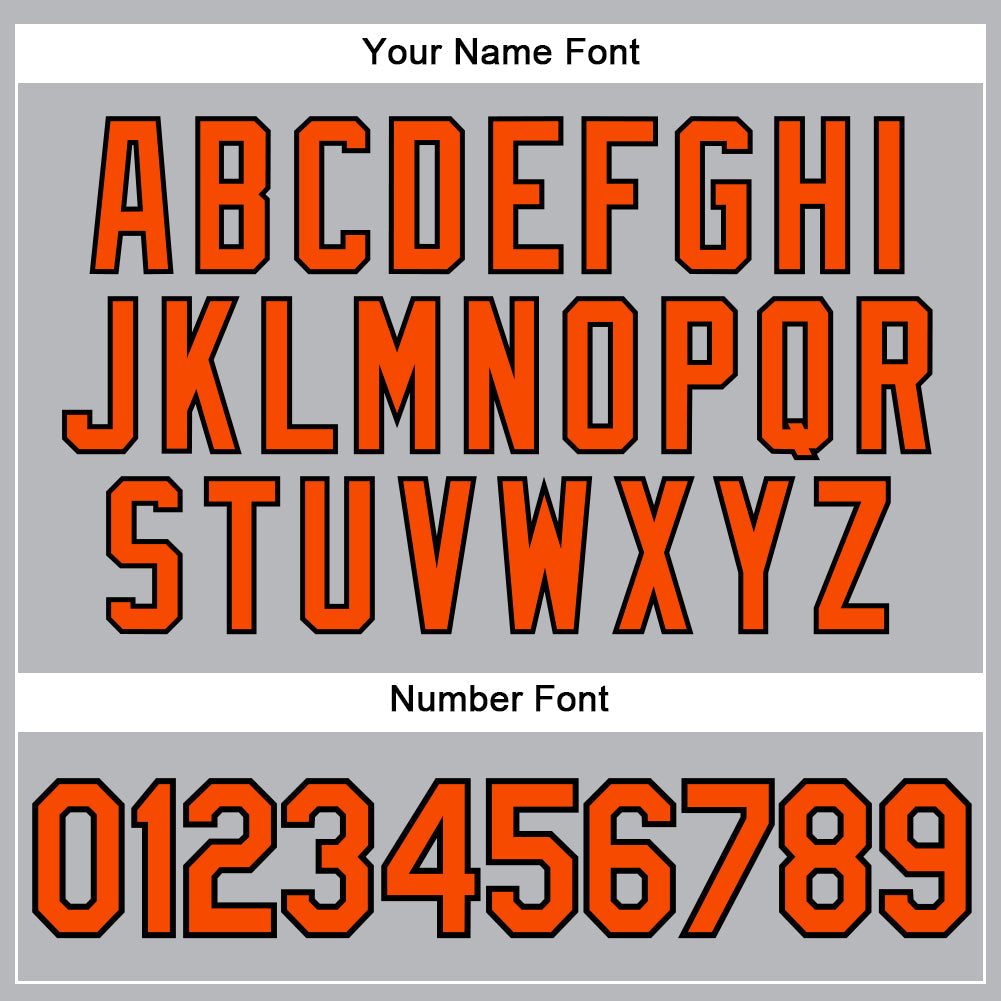 Custom Gray Black Pinstripe Orange Authentic Baseball Jersey - Sky-Custom