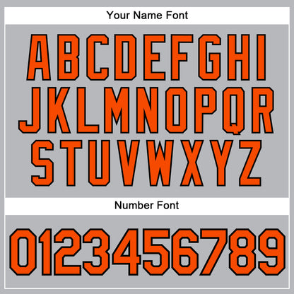 Custom Gray Black Pinstripe Orange Authentic Baseball Jersey - Sky-Custom