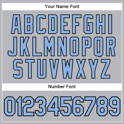 Custom Gray Black Pinstripe Light Blue Authentic Baseball Jersey - Sky-Custom