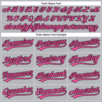 Custom Gray Black Pinstripe Pink Authentic Baseball Jersey - Sky-Custom