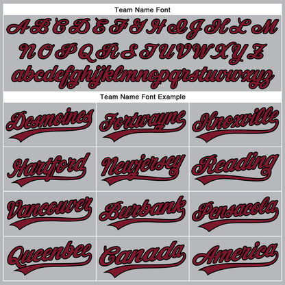 Custom Gray Black Pinstripe Crimson Authentic Baseball Jersey - Sky-Custom