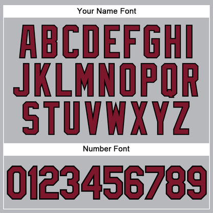 Custom Gray Black Pinstripe Crimson Authentic Baseball Jersey - Sky-Custom