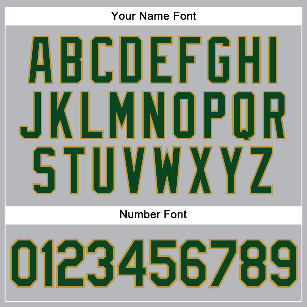 Custom Gray Green Pinstripe Old Gold Authentic Baseball Jersey - Sky-Custom