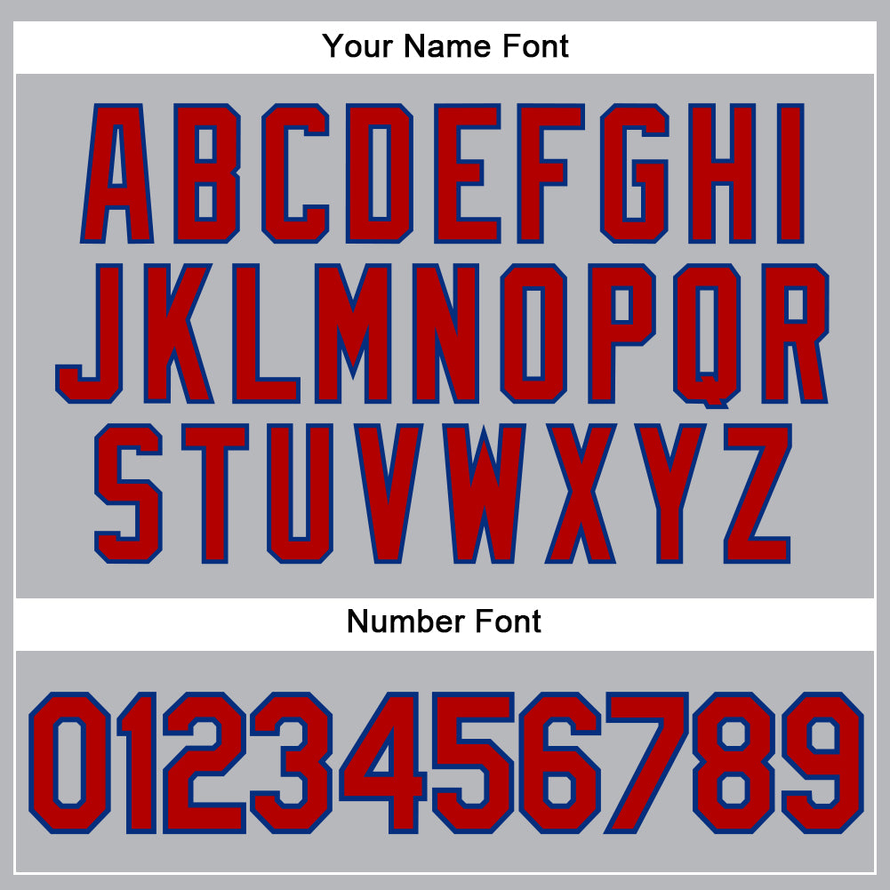 Custom Gray Royal Pinstripe Red Authentic Baseball Jersey - Sky-Custom