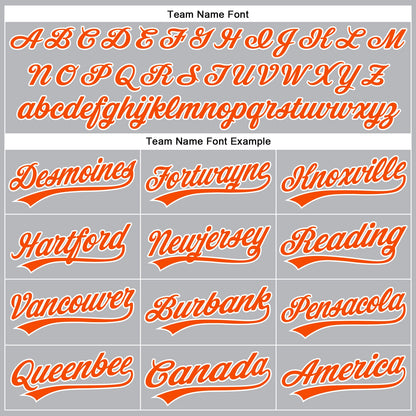 Custom Gray White Pinstripe Orange Authentic Baseball Jersey - Sky-Custom