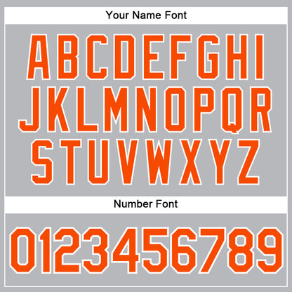 Custom Gray White Pinstripe Orange Authentic Baseball Jersey - Sky-Custom