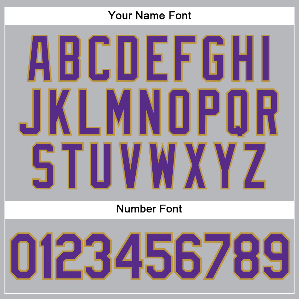Custom Gray Purple Pinstripe Old Gold Authentic Baseball Jersey - Sky-Custom