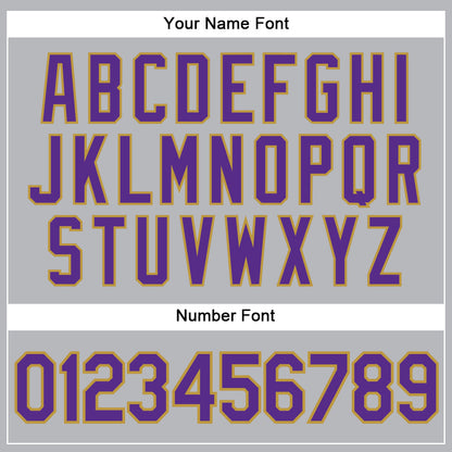 Custom Gray Purple Pinstripe Old Gold Authentic Baseball Jersey - Sky-Custom