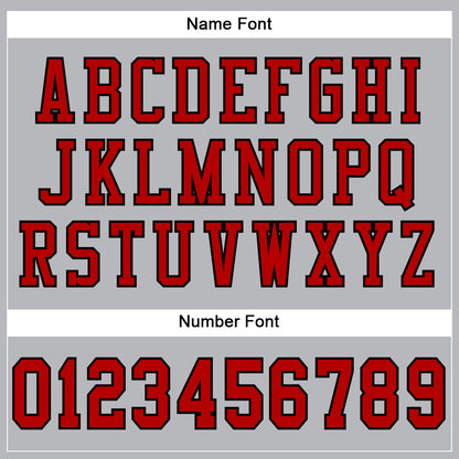 Custom Gray Red-Black Mesh Authentic Football Jersey - Sky-Custom