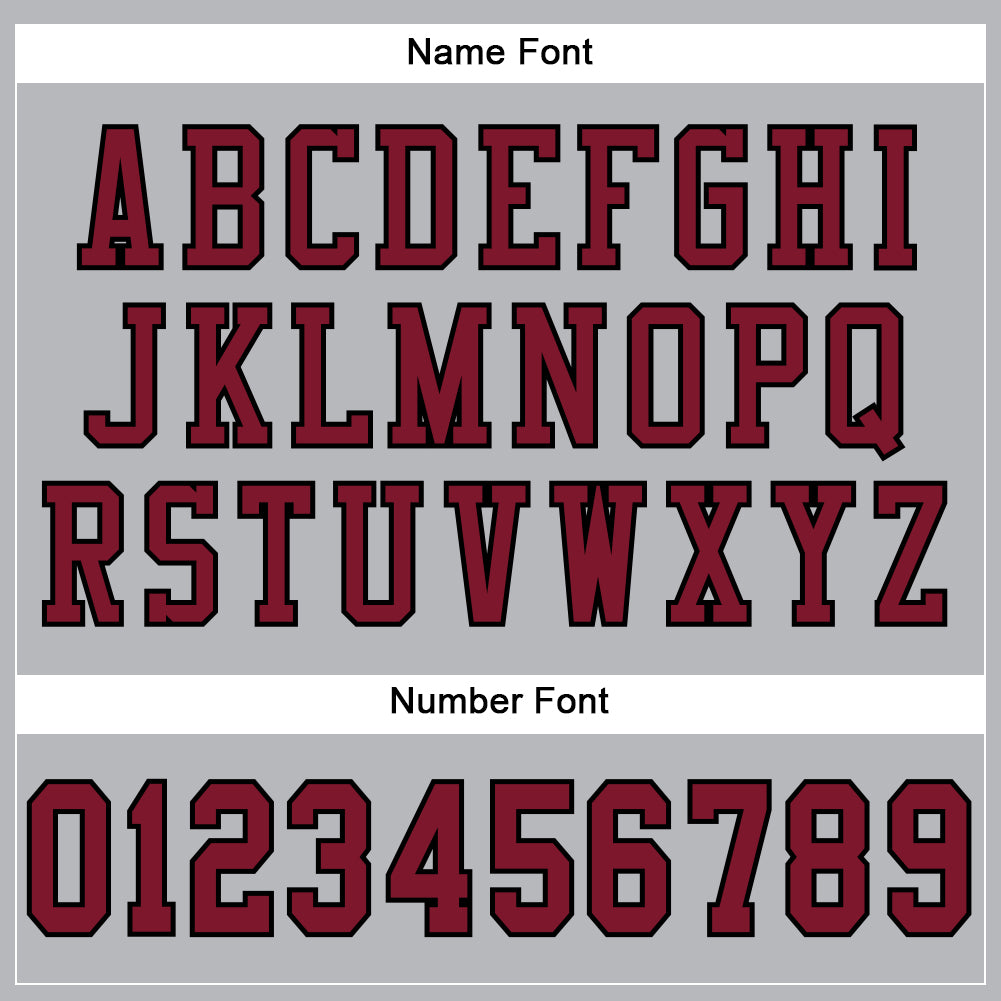 Custom Gray Crimson-Black Mesh Authentic Football Jersey - Sky-Custom