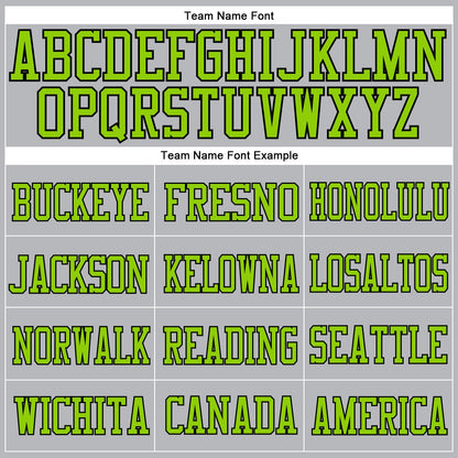 Custom Gray Neon Green-Black Mesh Authentic Football Jersey - Sky-Custom