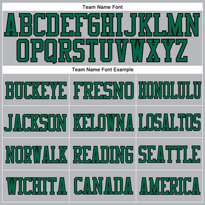 Custom Gray Kelly Green-Black Mesh Authentic Football Jersey - Sky-Custom