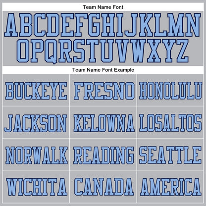 Custom Gray Light Blue-Navy Mesh Authentic Football Jersey - Sky-Custom