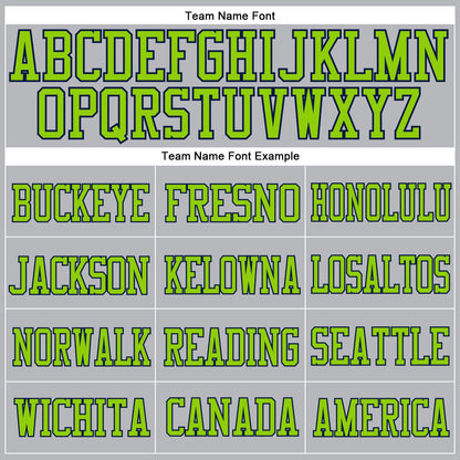 Custom Gray Neon Green-Navy Mesh Authentic Football Jersey - Sky-Custom