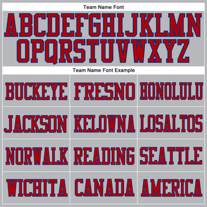 Custom Gray Red-Royal Mesh Authentic Football Jersey - Sky-Custom