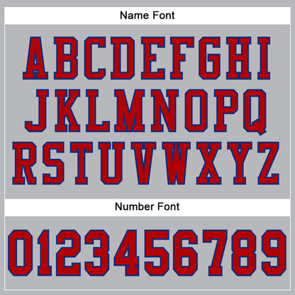 Custom Gray Red-Royal Mesh Authentic Football Jersey - Sky-Custom