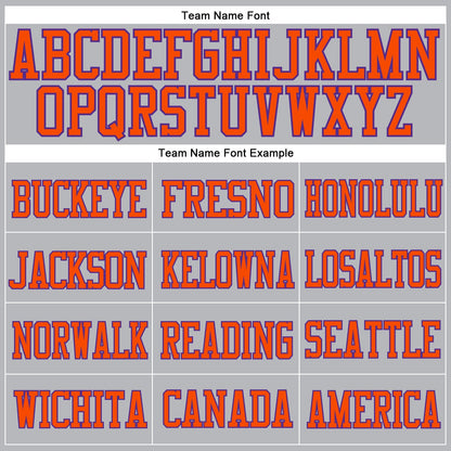 Custom Gray Orange-Purple Mesh Authentic Football Jersey - Sky-Custom