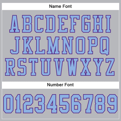 Custom Gray Light Blue-Purple Mesh Authentic Football Jersey - Sky-Custom