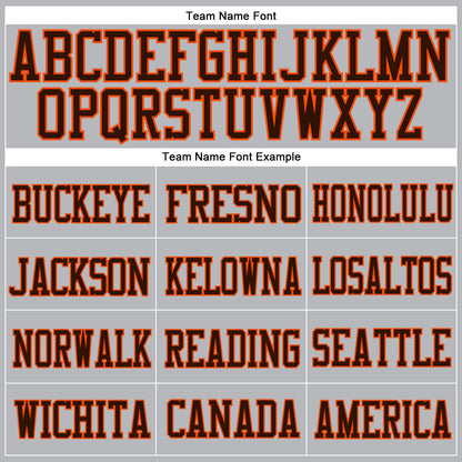 Custom Gray Brown-Orange Mesh Authentic Football Jersey - Sky-Custom