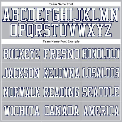 Custom Gray White-Navy Mesh Authentic Football Jersey - Sky-Custom