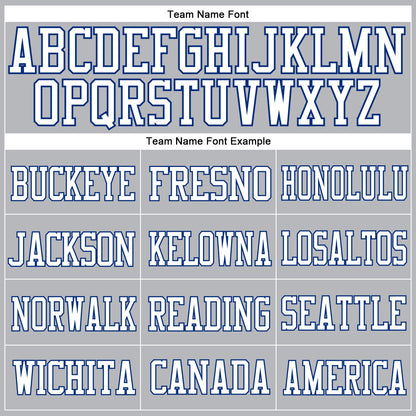 Custom Gray White-Royal Mesh Authentic Football Jersey - Sky-Custom