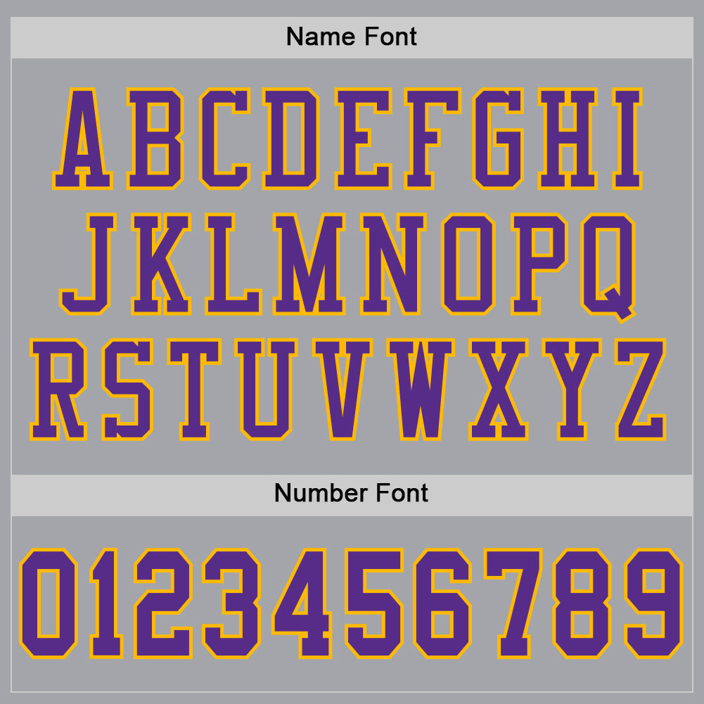 Custom Gray Purple-Gold Mesh Authentic Football Jersey - Sky-Custom