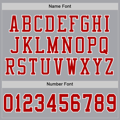Custom Gray Red-White Mesh Authentic Football Jersey - Sky-Custom
