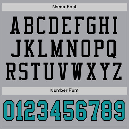 Custom Gray Teal-Black Mesh Authentic Football Jersey - Sky-Custom