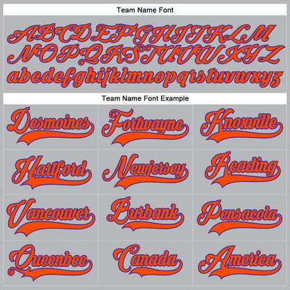 Custom Gray Orange-Purple Hockey Lace Neck Jersey - Sky-Custom