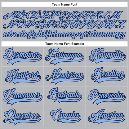 Custom Gray Light Blue-Navy Hockey Lace Neck Jersey - Sky-Custom