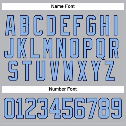 Custom Gray Light Blue-Navy Hockey Lace Neck Jersey - Sky-Custom
