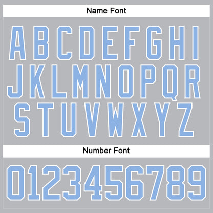 Custom Gray Light Blue-White Hockey Lace Neck Jersey - Sky-Custom