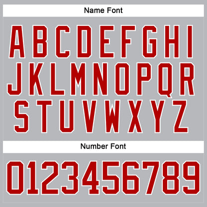 Custom Gray Red-White Hockey Lace Neck Jersey - Sky-Custom