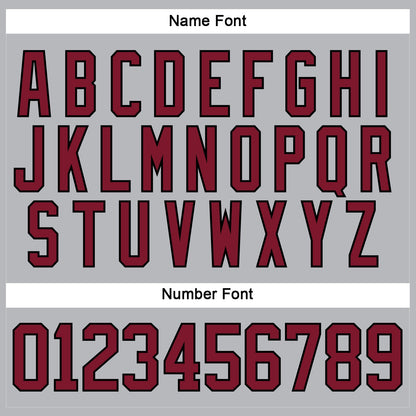 Custom Gray Crimson-Black Hockey Lace Neck Jersey - Sky-Custom